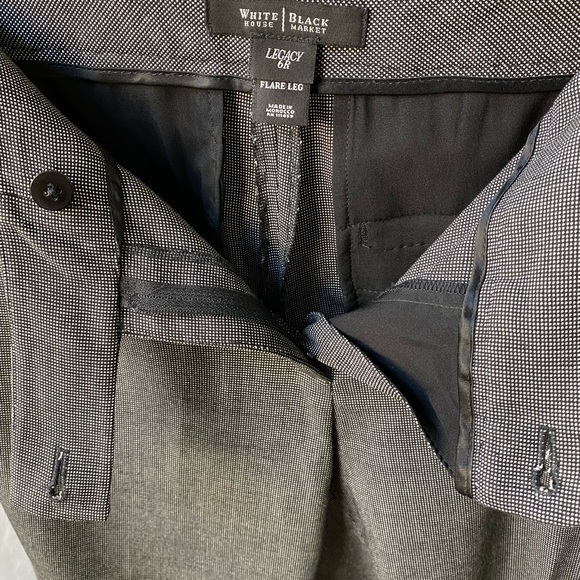Black/cream tweed slacks White House Black Market Legacy fit size 6 perfect cons - Picture 7 of 7